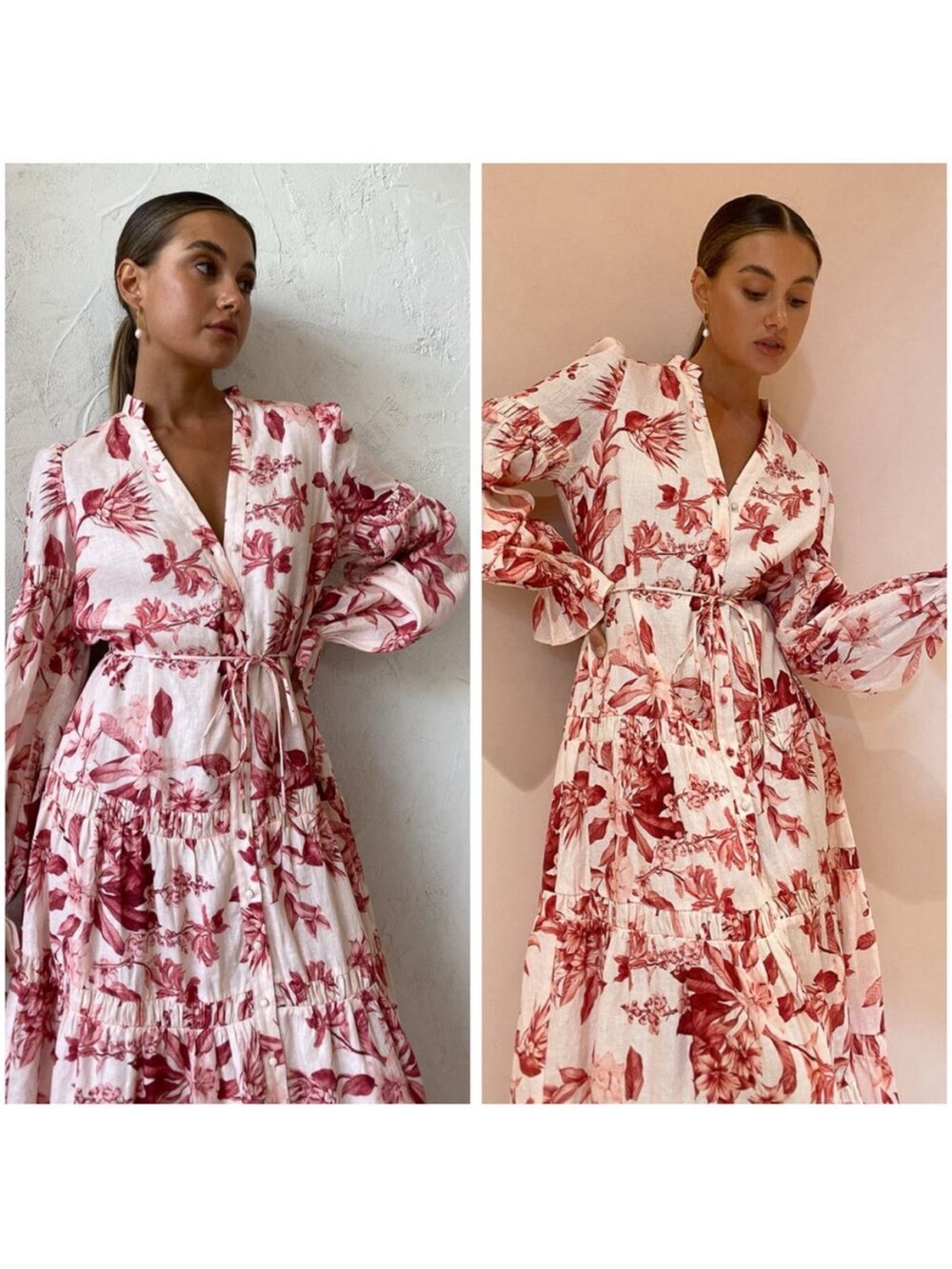 Issy Rumor Maxi Dress In Protea Size 12 Linen Floral Coquette Cottagecore Modest